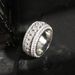 Hip Hop Full Diamond Cuban Ring Men's Rotating Copper Inlaid Zirconium Trendy Exquisite Accessory Jewelry_ipsvogv.com