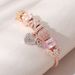 Family Love Brilliant Diamond Rose Gold Beaded Hollow Carved Women's Decorative Bracelet_ipsvogv.com