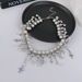 Sweet Cool Style Cross Double Layer Pearl Necklace Four Star Heavy Industry Exquisite High End Tassel Collarbone Chain_ipsvogv.com