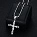 Creative New Stainless Steel Gold-Plated Inlaid Irregular AAA Zircon Cross Pendant_ipsvogv.com