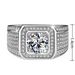 Yihua Domineering Full Diamond Starry Zircon Trend Versatile 2-carat Moissanite Big Men's Ring_ipsvogv.com