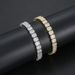 Men’s Jewelry Set FashionHip Hop Step Square Zircon Hip Hop Bracelet Men's Fashion Trend Hiphop Square And Round Zircon Mixed Inlay Bracelet_ipsvogv.com