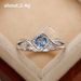 Cao Shi's Wave Shaped Blue Diamond Zircon Small And High End, Light Luxury Index Finger Ring, Fashionable Women's_ipsvogv.com