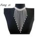 Fashion super flash rhinestone long tassel necklace ladies personalized fashion crystal large necklace_ipsvogv.com