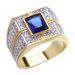 Exaggerated Square Men's Micro Inlaid Zircon Full Sky Star Blue Simulated Diamond Color Ring For Men_ipsvogv.com