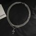 INS Dark Wind Cross Pendant Hip Hop Personality Double Layer Design Titanium Steel Necklace Men's Sweater Chain Sweater_ipsvogv.com