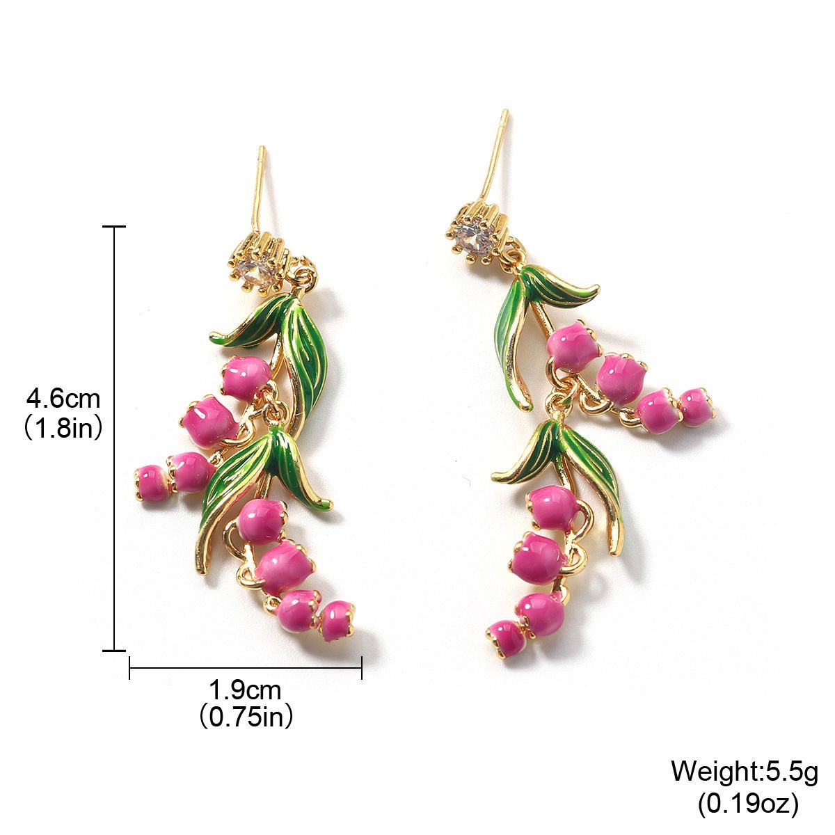 Vintage Lily Of The Valley Oil Drop Earrings Inlaid With Zircon Earrings New Summer Versatile Earrings Female Tassel Earrings_ipsvogv.com