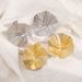 12918 new pleated lotus leaf with personalized metal design, high-end feel, wearing earrings for dinner parties_ipsvogv.com