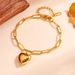 INS Stainless Simple Thick Heart Titanium Steel Cuban Chain Heart-shaped Bracelet Jewelry For Women_ipsvogv.com