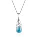 Carlene's Sterling Crystal Stone For Women, Versatile And High-end, Pure Silver Water Droplet Necklace_ipsvogv.com