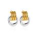 Women’s Jewelry Set Fashion Irregular Gold And Silver Color Matching Earrings Three Dimensional Double Ring Simple Coil Winding Earrings Ear Jewelry_ipsvogv.com