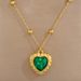 Full Body 【 Titanium Steel 】 Green Love Female Niche Design Minimalist Pendant Short Collarbone Chain Korean Version 【 】_ipsvogv.com