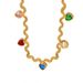 Five Multi-color Heart Cubic Zirconia Station Ripple Necklace, Clavicle Jewelry For Women_ipsvogv.com