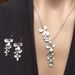 Mogo Fashion Asian Silver Petal Necklace Earring Set Exquisite Creative Plant Flower Clavicle Chain_ipsvogv.com