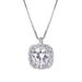 999 Sugar Necklace In Pure Silver For Women, With A Small Diamond Set And Unique Design, Square Bag, Clavicle Chain,_ipsvogv.com