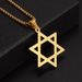 Simple And Smooth Six Pointed Star Necklace, Personalized Pendant, Trendy Men's Stainless Steel Chain Necklace_ipsvogv.com