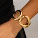 bracelet ins style geometric line bracelet female niche design exaggerated wide bracelet jewelry_ipsvogv.com