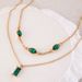 Women’s Jewelry Set Fashion Light Luxury Emerald Gemstone Bow Multi Layer Necklace Retro All Match Party Stacking Necklace Accessories_ipsvogv.com