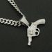 Personalized Cool Hip Hop Full Diamond Gun Pendant Cuban Chain Necklace Trendy Night Club Street Dance Motorcycle_ipsvogv.com