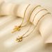 French INS Exquisite Bowknot Stainless Steel Gold-Plated Inlaid Zircon Ribbon Pendant Necklace Waterproof For Women_ipsvogv.com