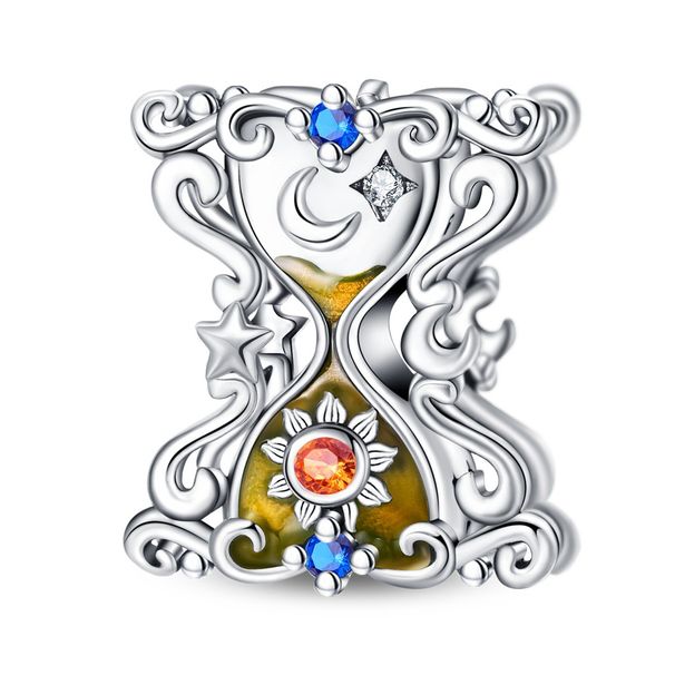 Women's Jewelry Tarot Star Moon Hourglass Pendant String Beads DIY Jewelry Accessories Bracelet Copper Plated Silver_ipsvogv.com