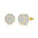 Men’s Jewelry Set Fashion Personality Octagonal Threaded Earrings Full Of Diamonds And Zircon Micro Inlaid Color Separated Electroplated Earrings_ipsvogv.com