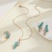 Fashion commuting necklace earring set, niche wheat ear resin design, index finger ring, versatile head accessory_ipsvogv.com