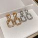 Sier Needle Studded Dia Square Geometric A Simple Elegant Spring Style. New With High-end And Versatile Earrings_ipsvogv.com