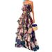 Women's Printed Two-piece Suspender Top + Cake Skirt Long Skirt Suit Women_ipsvogv.com