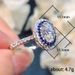 Blue Diamond Round Bag Ring, Charm Queen, Oval Zircon Ring, Engagement Women's Ring Accessories_ipsvogv.com