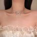 Ins Ballet Style Ribbon Crescent Tassel Choker Niche Light Luxury Temperament Inlaid Diamond Bow Pendant Clavicle Chain_ipsvogv.com