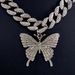 Men’s Jewelry Set Fashion 15mm Flat Wire Splicing Butterfly Alloy Men's Necklace High End Personality Hip Hop Style Cuban Chain_ipsvogv.com