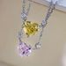 Cao Shi Live Broadcast Heart Shaped Women's Necklace Autumn And Winter Sweater Chain Ins Style Versatile Pink_ipsvogv.com