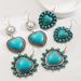 New Turquoise In Large Small Sizes, Featuring A Heart Shaped With Ancient Charm And Ethnic Style Earrings_ipsvogv.com