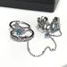 people's Collection Irregular 【 2101 】 French Pleated Drip Oil Chain Niche Design Ring, Female Personality Blue Fish 【 】 Ring,_ipsvogv.com