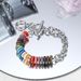 Fashion Colorful Volcanic Stone Titanium Steel Bracelet Men's Trendy Hip Hop High End Couple Jewelry_ipsvogv.com
