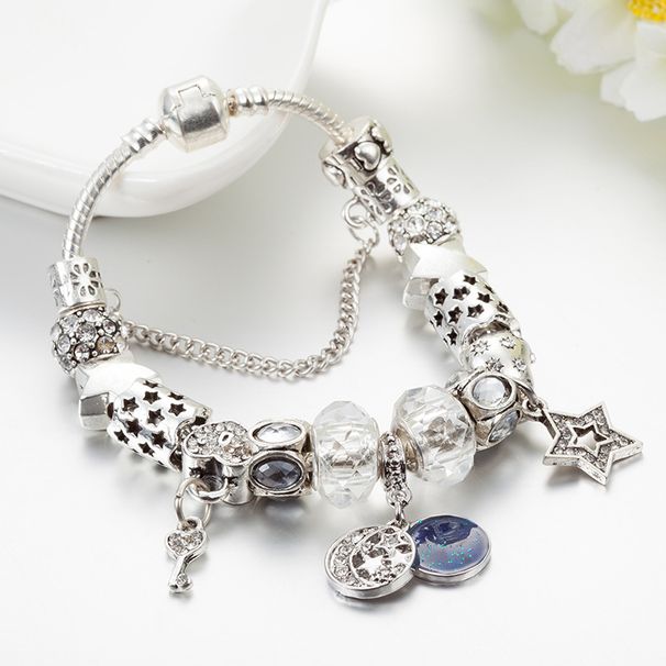 2021 hot selling CHARN bracelet style Star Moon Pendant White Crystal Beaded Bracelet_ipsvogv.com