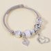 Family Stainless Steel Cat Eye Crystal Crown Love Pendant Element Couple Style Bracelet_ipsvogv.com
