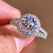 Cao Shi Live Broadcast Classic Micro Set Zircon Round Wrap Female Flash Diamond Heart Eight Arrow Wedding Ring_ipsvogv.com