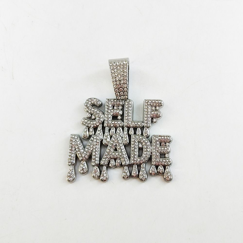 Men’s Jewelry Set Fashion Necklace SELFMADE Double Row Letter Pendant Personality Creative Hiphop Hip Hop Necklace_ipsvogv.com