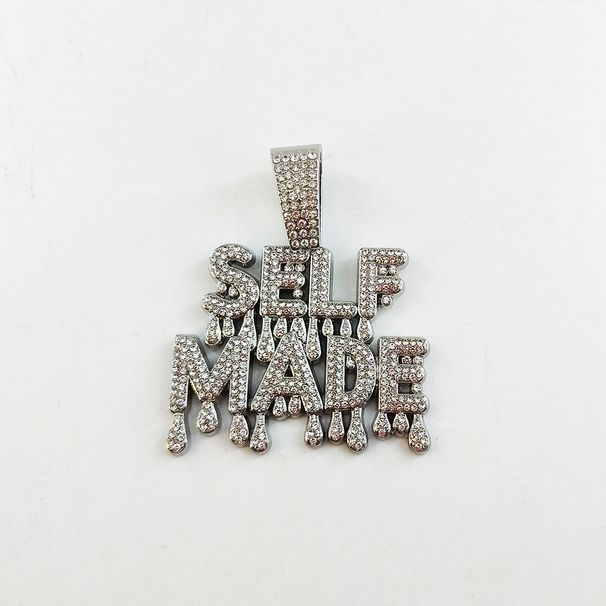 Men’s Jewelry Set Fashion Necklace SELFMADE Double Row Letter Pendant Personality Creative Hiphop Hip Hop Necklace_ipsvogv.com