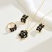 Fashion OL niche flower ring earring set, versatile rose design, long necklace jewelry_ipsvogv.com