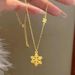 Smooth Snowflake Necklace Titanium Pendant, Collarbone Chain Women, Non Fading Birthday Gift, Stainless Steel For Women_ipsvogv.com