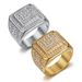 Men's Jewelry Set Fashion New Hip Hop Nightclub Ring Titanium Steel Vacuum Gold Plated Luxury Full Diamond Men's Ring_ipsvogv.com