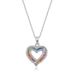 Heart Shaped Rainbow Zircon Pendant Female S925 Silver Full Of Colored Gems Love Necklace Light Luxury All Match_ipsvogv.com
