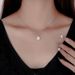 999 Sugar Necklace In Pure Silver For Women, With A Small Diamond Set And Unique Design, Square Bag, Clavicle Chain,_ipsvogv.com