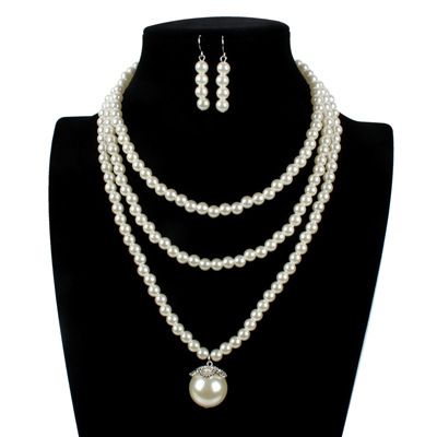 Simple Fashion Pearl Necklace Cross Border Multi Layer Short Clavicle Chain_ipsvogv.com