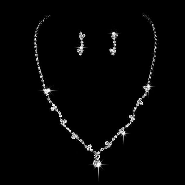 Women’s Jewelry Set Fashion Wedding Fashion Hot Selling Jewelry Set Temperament Gold And Silver Diamond Necklace Bracelet Earrings Ring Five Piece Set_ipsvogv.com