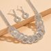 Women’s Jewelry Set Fashion Wedding Women Jewelry Set Silver Plated Diamond Double Ring Wedding Photography Dress Accessories Necklace Earrings_ipsvogv.com