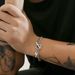 Hip-Hop Lightning OT Buckle Trendy Niche Fashion Wristband Men's Bracelet Jewelry_ipsvogv.com